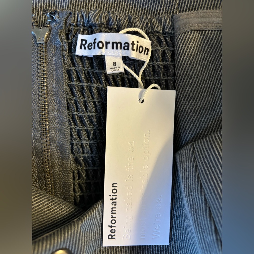 REFORMATION Deserae Dress size 8, Elegant Gray Women's Dress SIZE: 8 - Picture 3 of 6